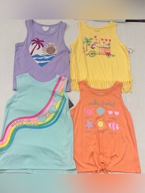 Lot of 4 Little Girls Tank Tops 2- Size 7/8 and 2-Size 8, all are new with tags
